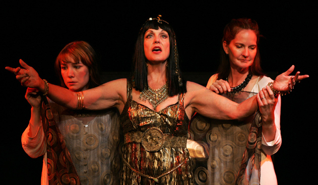 Laine Peterson as Iras, Susan Arnold as Cleopatra and
Maxine Gillespie as Charmian