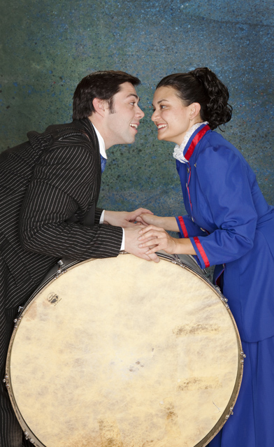 Matt Bowdren (Adolphus Cusins) and Marissa Garcia (Barbara Undershaft)