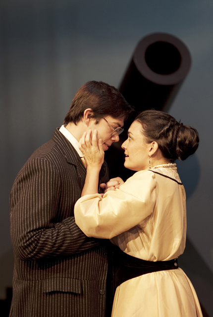 Marissa Garcia (Barbara Undershaft) and Matt Bowdren (Adolphus Cusins)