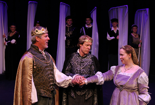 David Morden as Polixenes, Joseph McGrath as Leontes and Avis Judd as Hermione