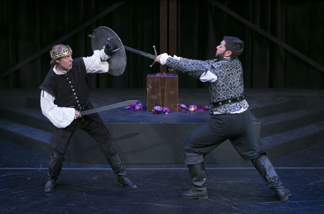 Joseph McGrath as Richard, Duke of Gloucester and Matt Bowdren as the Earl of Richmond