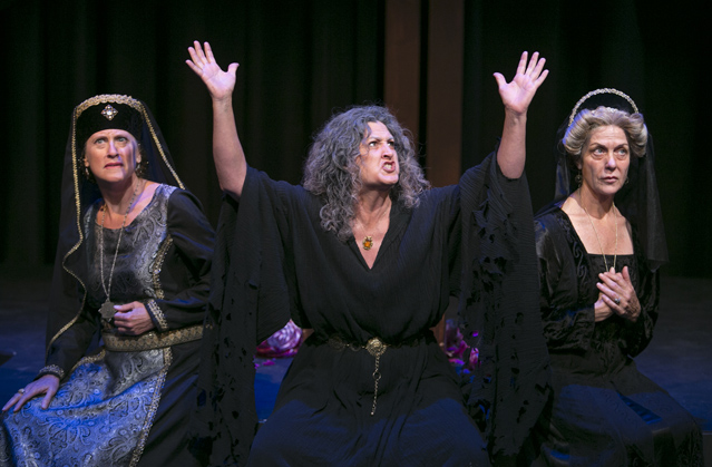 Cynthia Jeffery as Queen Elizabeth, Kathryn Kellner Brown as Queen Margaret and Susan Arnold as the Duchess of York