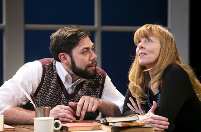 Matt Bowdren as Valentine Coverly and Patty Gallagher as Hannah Jarvis