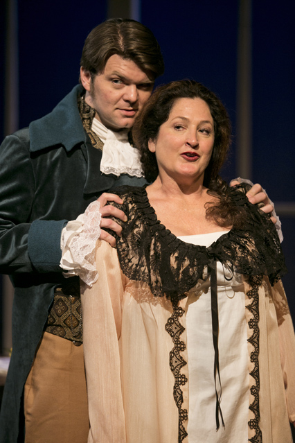 Ryan Parker Knox as Septimus Hodge and Kathryn Kellner Brown as Lady Croom