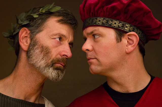 David Greenwood as Virgil and Ryan Parker Knox as Dante
