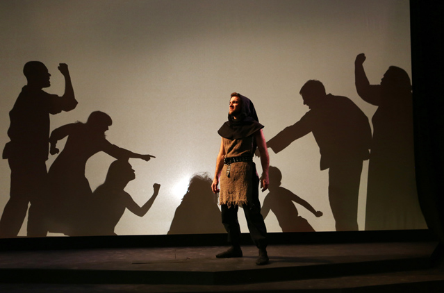 Christopher Johnson as Lombardo and the ensemble as the Wrathful