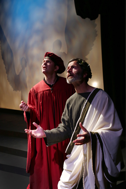 Ryan Parker Knox as Dante and David Greenwood as Virgil