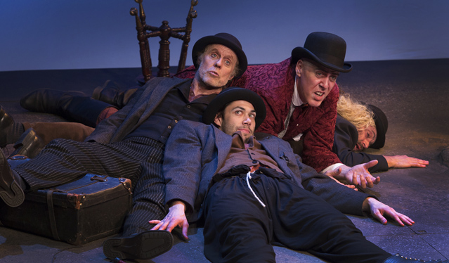 Joseph McGrath as Vladimir, Matt Bowdren as Estragon, David Morden as Pozzo and David Greenwood as Lucky