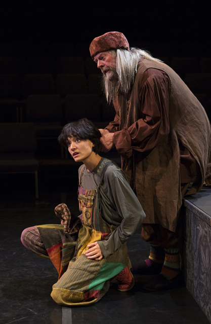 >Marissa Garcia as Lancelet Gobbo and Jay Hornbacher as Old Gobbo