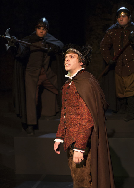 Connor Foster as Horatio, Eric Du as Barnardo and Kainon Bachtel as Marcellus