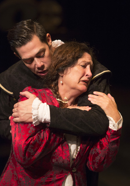 Matt Bowdren as Hamlet and Kathryn Kellner Brown as Gertrude