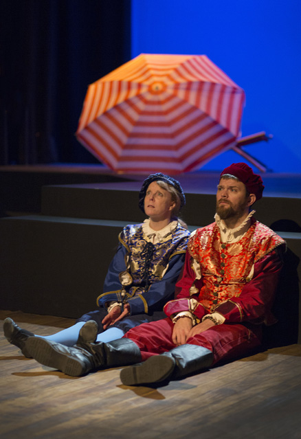Patty Gallagher as Rosencrantz and Ryan Parker Knox as Guildenstern