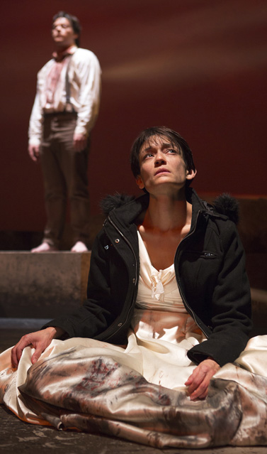 Connor Foster as the Ghost of Joseph Swane and Marissa Garcia as Hester Swane