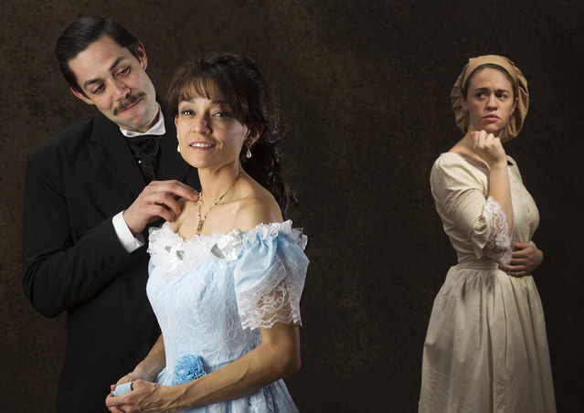 Matt Bowdren as Jean, Marissa Garcia as Miss Julie and Holly Griffith as Kristine