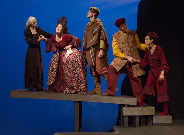 Gabriella De Brequet as Pepita, Kathryn Kellner Brown as the Marquesa Doņa Maria, Christopher Johnson as Esteban, David Morden as Uncle Pio and Marissa Garcia as Don Jamie