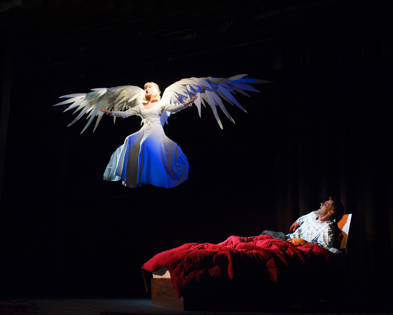 Grace Kirkpatrick as the Angel and Christopher Johnson as Prior Walter