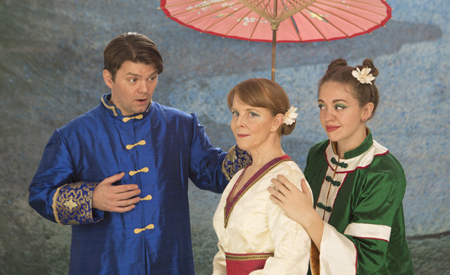 Ryan Parker Knox as Xu Xian, Patty Gallagher as the White Snake and Holly Griffith as the Green Snake