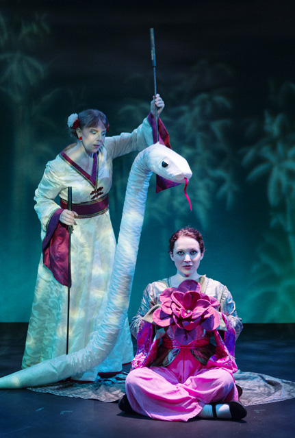 Patty Gallagher as the White Snake and Bryn Booth