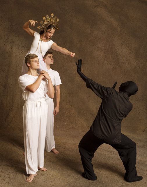 Claire Hancock as the Empress with Brendan Kellam and Nathanael Myers as her consorts and Hunter Hnat as the Soul