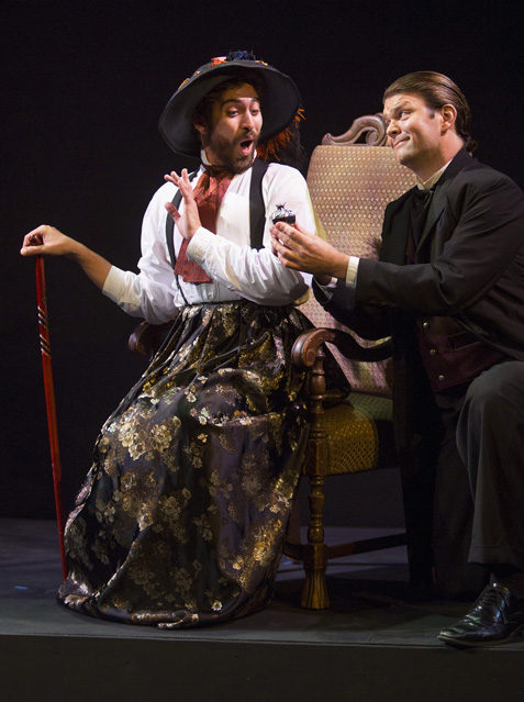Hunter Hnat as Lady Clem and Ryan Parker Knox as Lord Arthur in 'Lord Arthur Savile's Crime'
