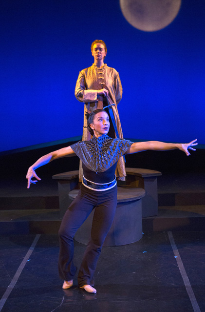 Holly Griffith as The Happy Prince and Claire Hancock as the Swallow in 'The Happy Prince'
