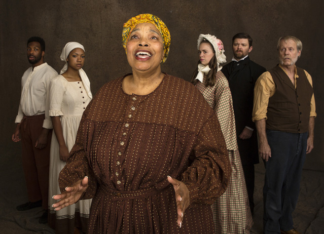 Ida Rhem as Bethena with Sterling Boyns as George, Vaune Suitt as Celia, Holly Griffith as Polly Newsom, Ryan Parker Knox as Dr. Hockley Young and Joseph McGrath as William Powell