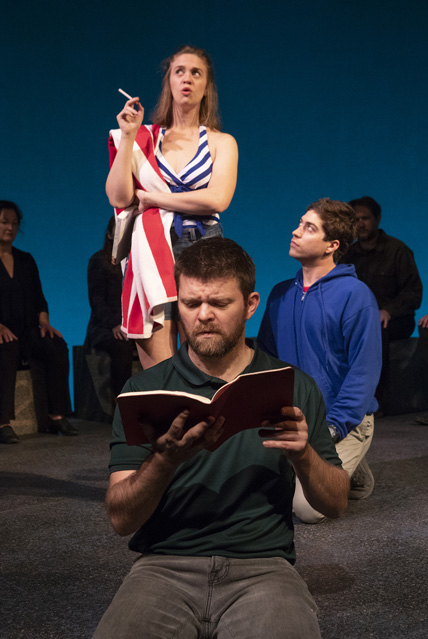 'With someone called Jean...' Ryan Parker Knox as Ed, Holly Griffith as Judy and Hunter Hnat as Christopher