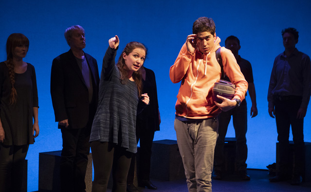 'Is this London?' Bryn Booth as Lady in the Street and Hunter Hnat as Christopher