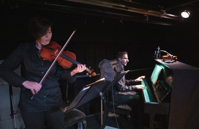 Samantha Bounkeua (violin) and Russell Ronnebaum (piano)