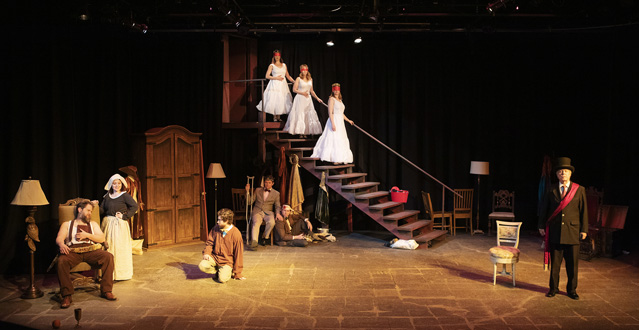 'Three Blind Queens conclusion. Matt Walley, Bryn Booth, Hunter Hnat, Ryan Parker Knox, Claire Hancock, Aaron Shand, Patty Gallagher, Holly Griffith and Joseph McGrath.