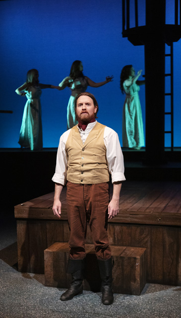 Aaron Shand as Ishmael and Patty Gallagher, Holly Griffith and Bryn Booth as the three Fates